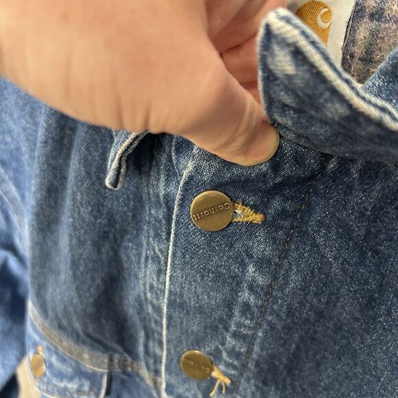 Vintage Carhartt Blanket-Lined Trucker Jacket “Darkstone” J11 - Picture 9 of 12